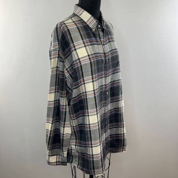 GANT Salty Dog Cambridge Plaid 1X Big Flannel Shirt Button Down Long Sleeve - Picture 4 of 7